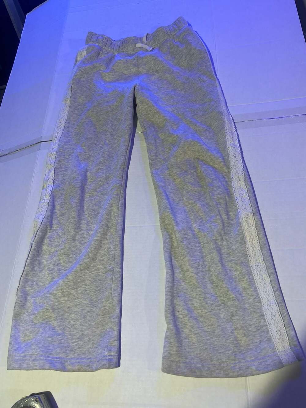 Abercrombie Kids Sweatpants Size 13/14 Gray Lace Trim